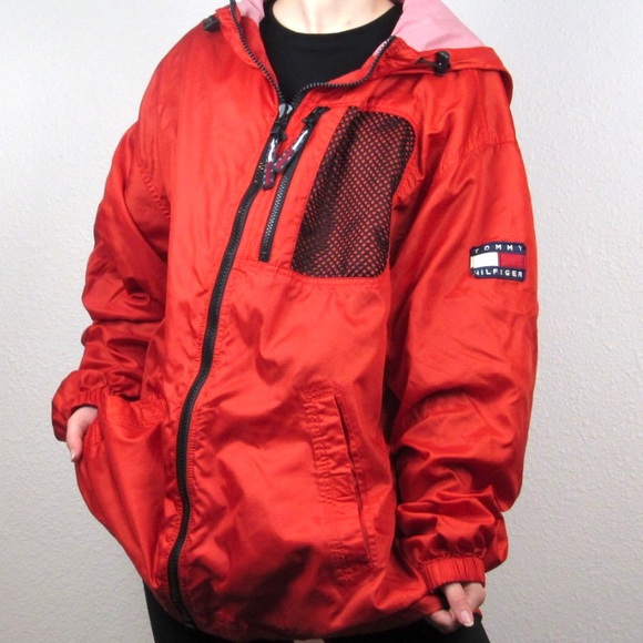 Tommy Hilfiger Other - VTG Tommy Hilfiger Red Logo Windbreaker Sz M